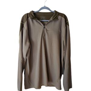 L.L. Bean Men's Lightweight Quarter Zip‎ Brown Shirt Size XL Tall